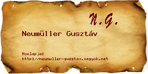 Neumüller Gusztáv névjegykártya